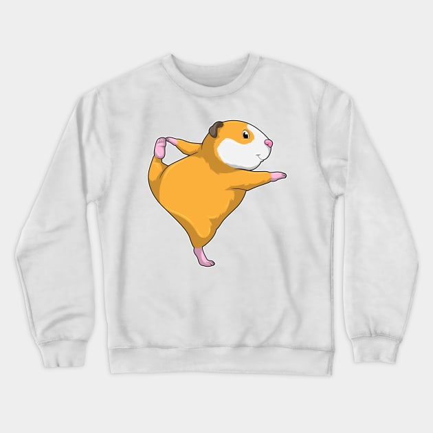 Guinea pig at Yoga Stretching exercise Crewneck Sweatshirt by Markus Schnabel